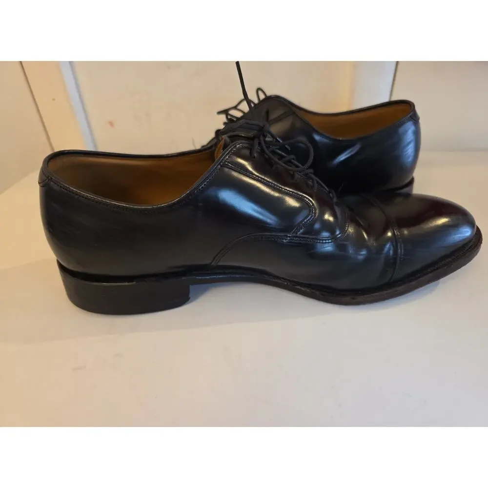 Johnston & Murphy 24-93110 Mens Black Leather Cap Toe Oxford Dress Shoes Sz 10D